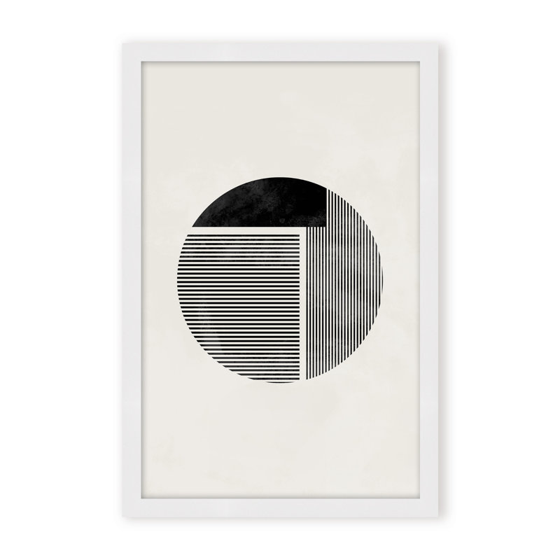 Abstract Minimalist Round by  - Picture Frame Painting on Paper, Framed Canvas, 24" H x 16" W x 2.375" D, White
