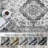Non-Slip Floral Machine Washable Vintage Area Rug in Grey/Cream-1620882945
