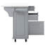 Îlot de cuisine avec plateau rabattable imitation marbre et rangement pour poubelle-1045518710