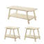Ensemble de 3 tables basses, 2 tables basses et 2 tables de bout, fini blanc cassé