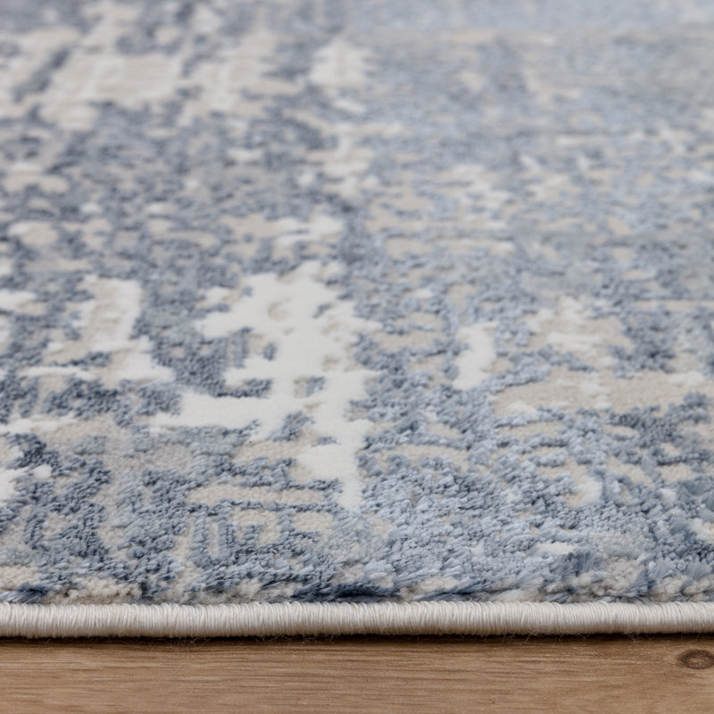 Annu Abstract Blue Area Rug, Rectangle 120 x 170 cm
