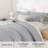 Andency Oversized King Ruffle Comforter Set 120x120, 3 Pieces Silver Gray Lightweight Fluffy Super King Bedding Set, Shabby Chic Famhouse All Season Bed Set for Girls Women-124610442-124610434