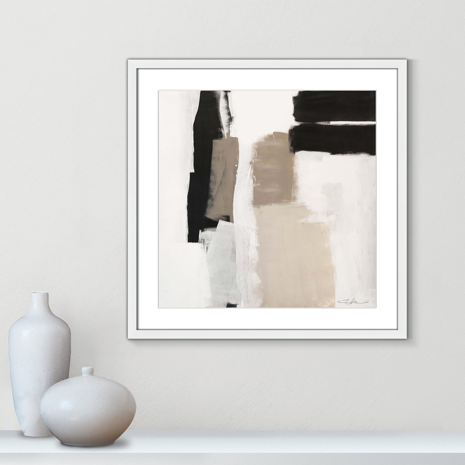 Earth Scapes II-A Print by Casa Fine Arts, 23.5" H x 23.5" W x 0.75" D, White Box Framed