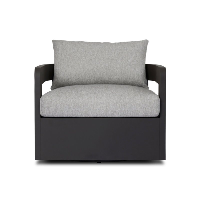 Ewan Outdoor Swivel Chair, Bronze, Concha Fog