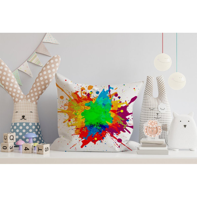 Amie PAINT SPLASH! Square Throw Cushion
