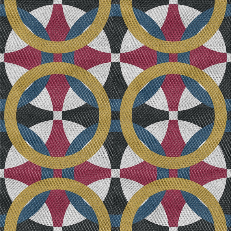 Motif géométrique brun/noir Tapis décoratif, Carré 3 pi