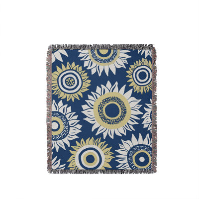 Jeté en coton Frannie Sunflowers