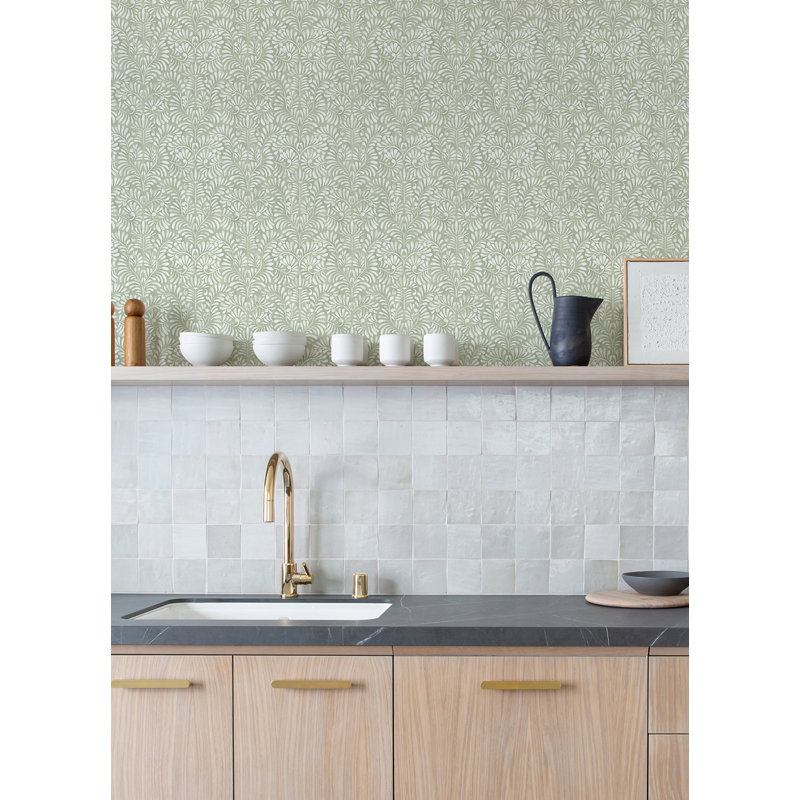 Floral Wallpaper Double Roll, Green
