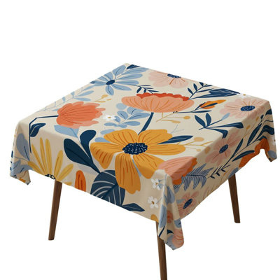 Paletia Premium Tablecloth (55 x 55 Inches), 50% Cotton & 50% Polyester, Washable & Ironable | Machine Wash Safe at 86°F, Tumble Dryer Safe | Elegant Design for Dining Room & Special Occasions, Easy Care & Durable