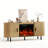 65" Fireplace TV Stand with Sliding Doors, Modern Fluted Media Console-74021541