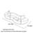 Curved module sofa gray spliced orange