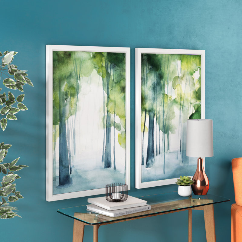 «Through the Haze Diptych» par Christine Lindstrom - Ensemble de 2 reproductions encadrées sur papier, H 36 po x l 24 po