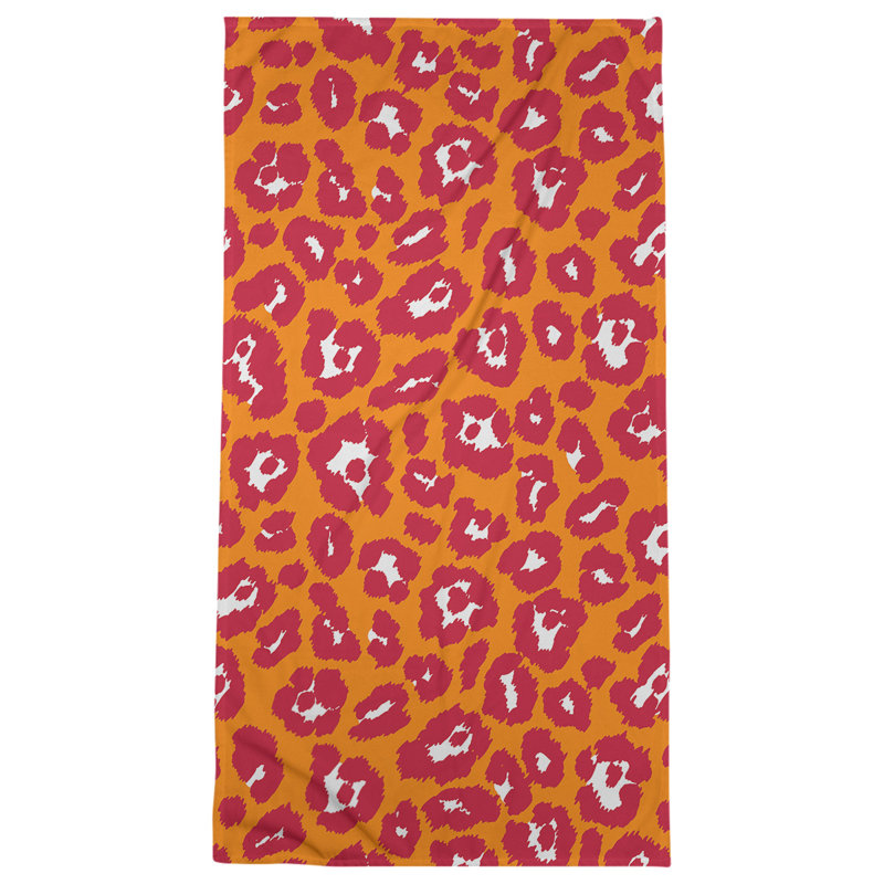 Serviette de plage Holderness, Microfibre, Orange / blanc / rouge