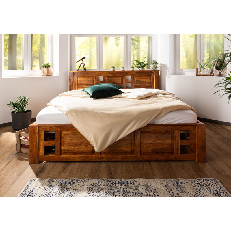 Oxford Solid Wood Storage Bed, European Double (140 x 200cm), Honey