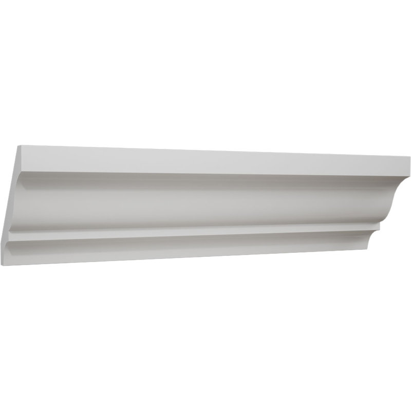 WM51 - 3 5/8 in. H x 1 29/32 in. P x 3 1/4 in. F x 96 in. L, TrueCraft PVC Crown Moulding, White