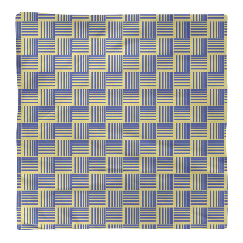Serviette de table en coton de couleur contrastée, Jaune/bleu, H 0,1 po x l 22 po x P 22 po, Croisé en coton