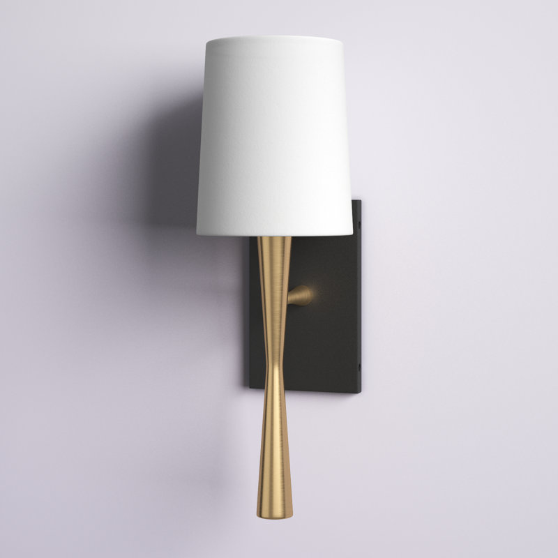 Averee 5.5" W 1-Light Dimmable Wallchiere, Black/Gold