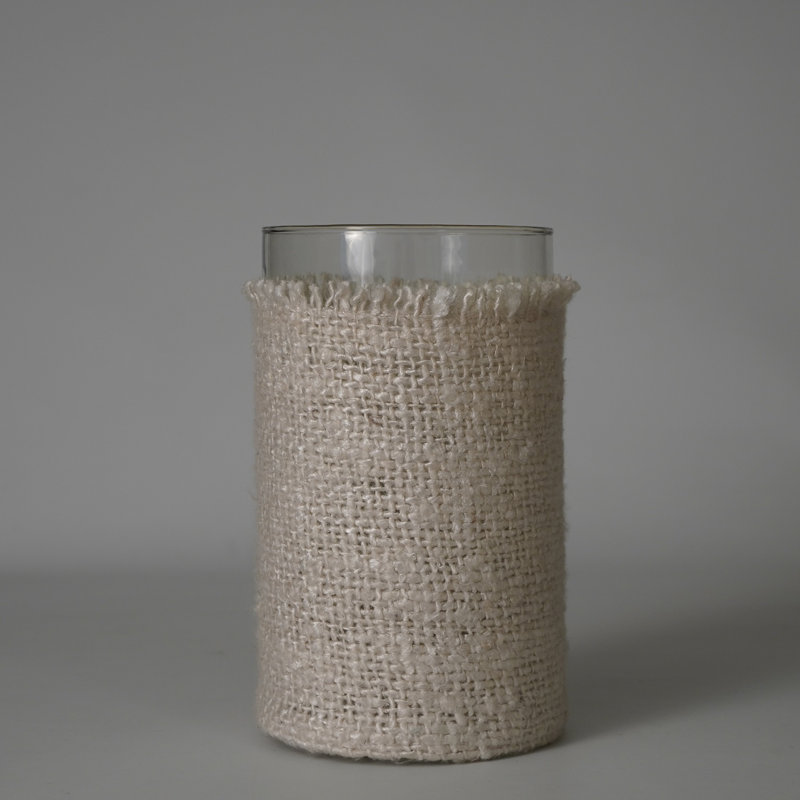 Jalin Glass Tabletop Votive Holder, Cream, 10" H x 10" W