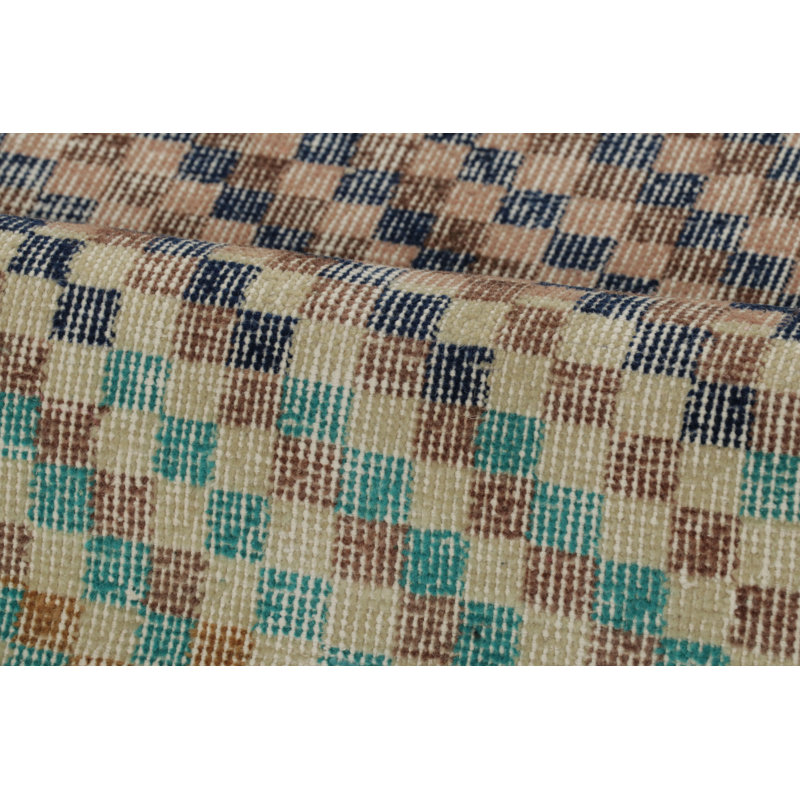 Distressed One-of-a-Kind 5'4X9'4 Hand Knotted Area Rug