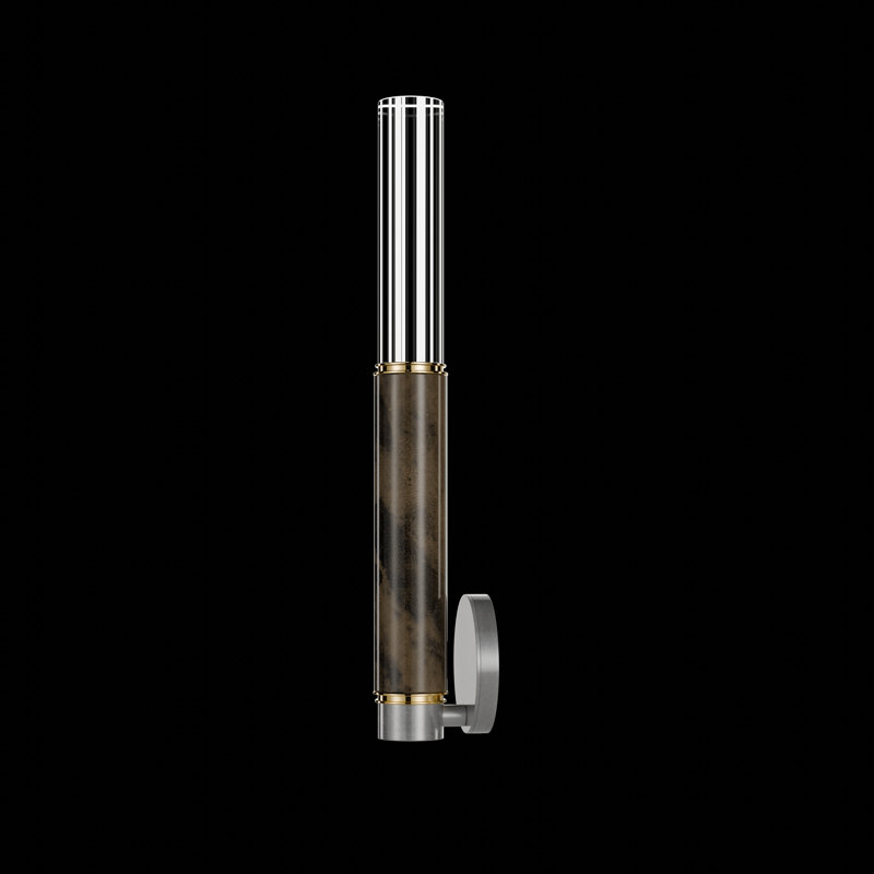 LED Wallchiere, Silver Leaf/Brass/Charcoal