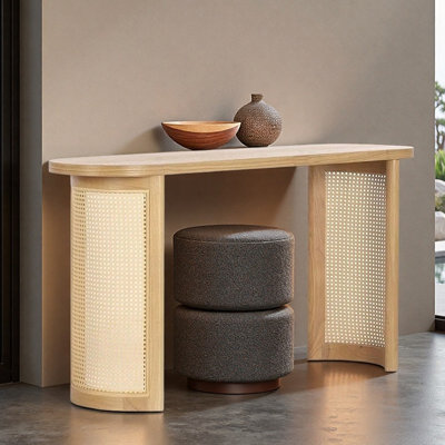 Console d'entrée en bois massif de style Mid-Century