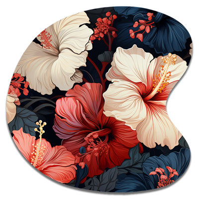 Cissie - art mural asymétrique floral - forme de goutte