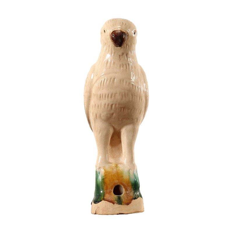 Approx. 10 Inches High Creamy White Glazed Parrot Medium, 10" H x 5" W x 3" D