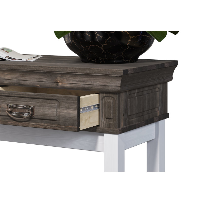 Brionna 96cm Solid Wood Console Table, Grey, White
