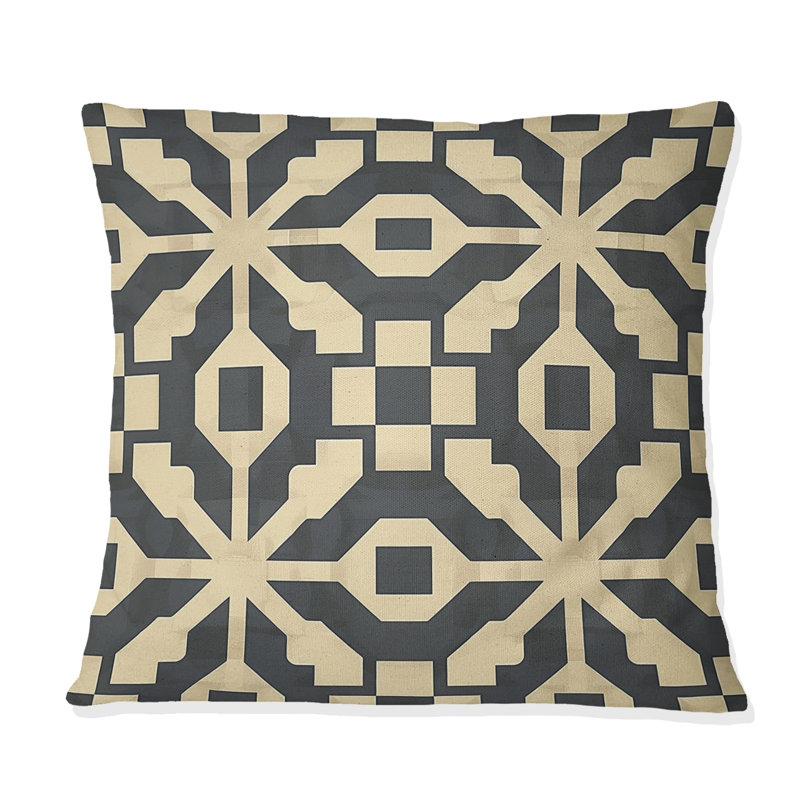 Coussin Beige Modern Maze II - Modern, H 16 po x l 16 po