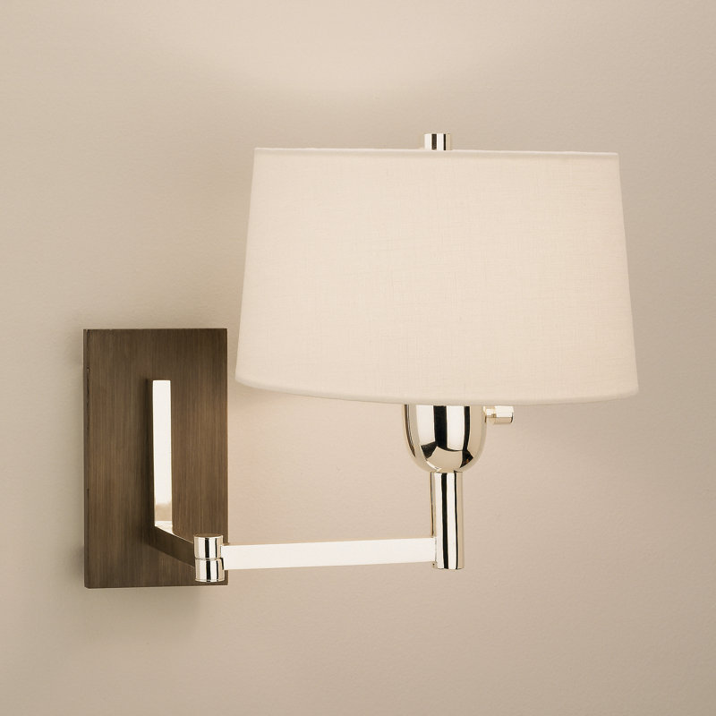 Wonton 1 - Light Swing Arm, White, Chrome/Brown