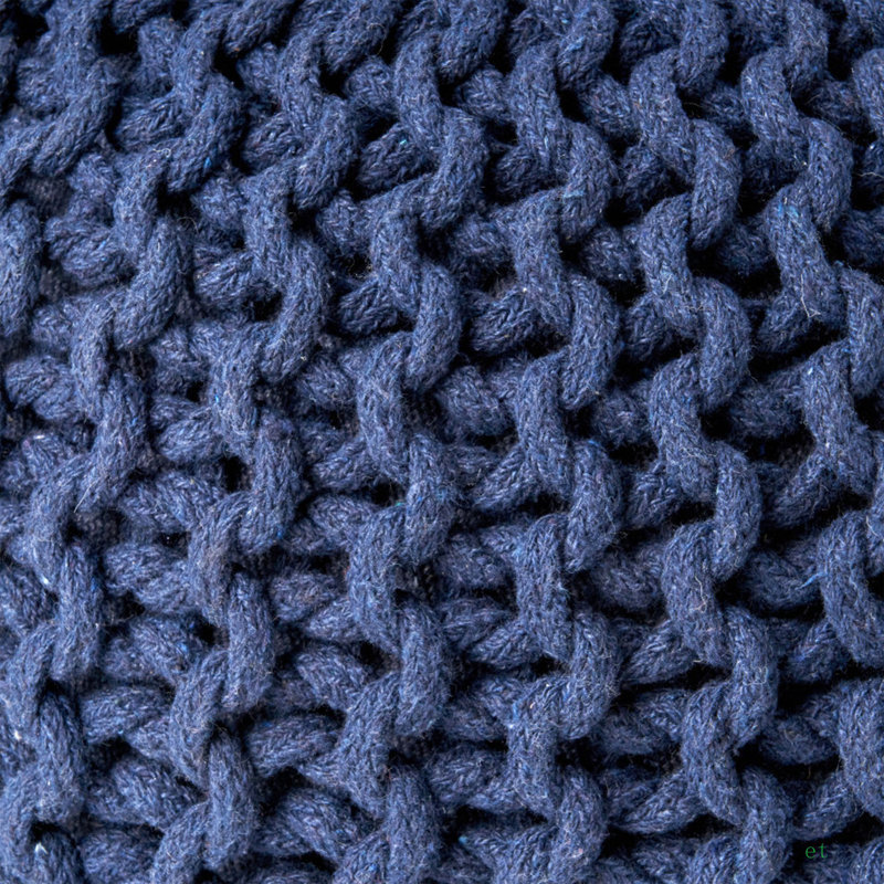 Moro POUF, fauteuil à billes, Coton bleu marine