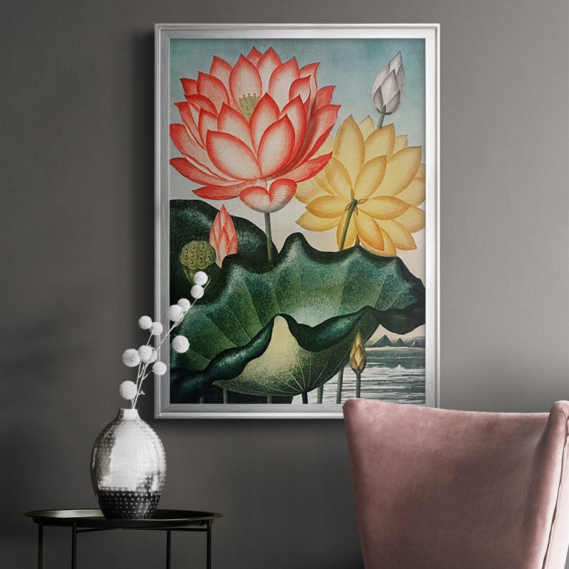 Temple of Flora V, reproduction encadrée de qualité supérieure - prête à être accrochée, H 36,5 po x l 26,5 po x P 1 po