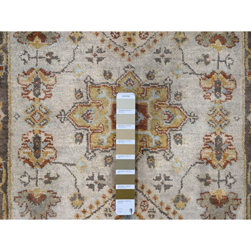 Tapis de couloir gris en laine noué à la main de style Karjihooz 2 pi 8 po x 12 pi 9310D2C22A2741B882EC5179158EC08E