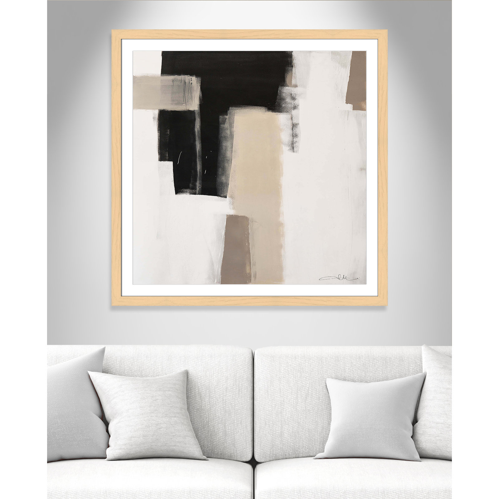Earth Scapes I-A Print by Casa Fine Arts, 42.5" H x 42.5" W x 1.25" D, Natural Cube Framed