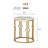 Mantu Faux Marble and Iron Round End Table with Scalloped Edges