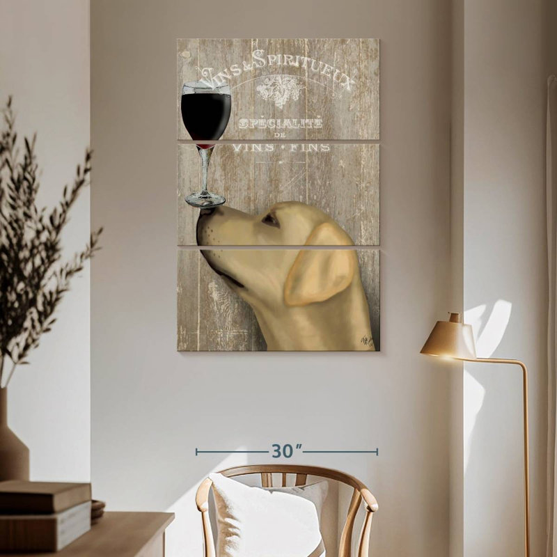 Ketti Dog Au Vin Yellow Labrador, 65" H x 42" W