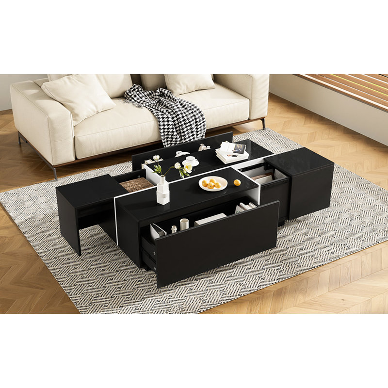 Coffee Table With Storage, Black