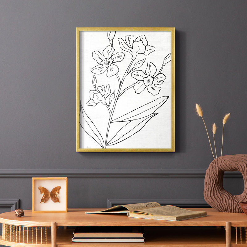 «Botanical Sketch I», reproduction encadrée - bois massif, H 14 po x l 11 po