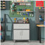 Armoire à outils en métal robuste et durable pour le garage avec roues - Armoire de rangement mobile robuste avec 1 tiroir et 2 portes verrouillables, armoire de rangement à outils roulante, noire et grise