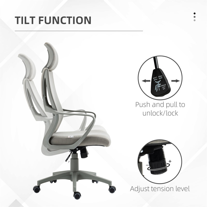 Mesh Desk Chair, Grey, Grey