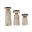 Ensemble de bougeoirs en bois de manguier en forme de cloche minimaliste fabriqués à la main pour bougie pilier-509105684