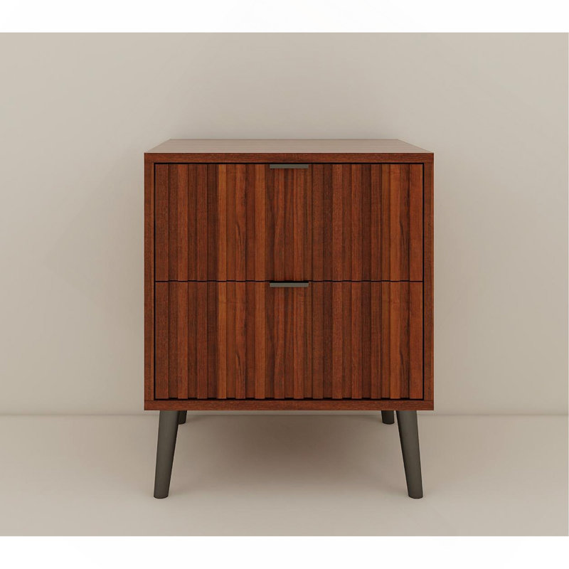 Table de chevet en bois avec 2 tiroirs