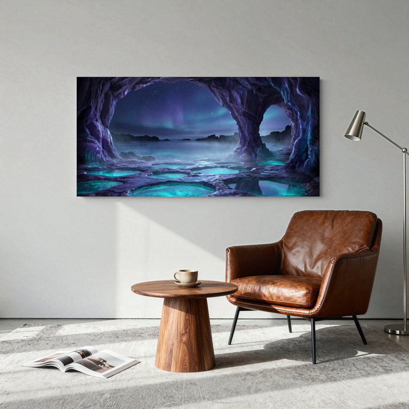 Ensemble de 1 toile murale Mystic Cave, L 40 po x H 20 po, Toile tendue