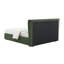 Lit double en chenille vert foncé Cheryl (aucun outil requis)