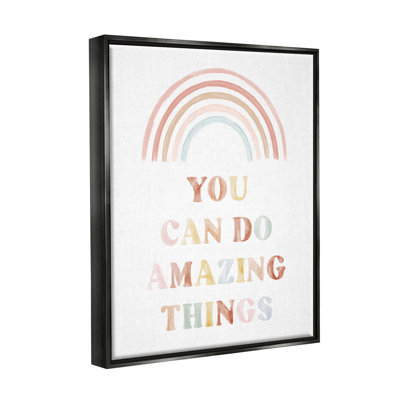 «Uplifting Pastel Rainbow Quote» par Daphne Polselli - Art textuel sur toile