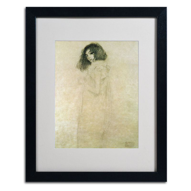 Gustav Klimt - reproduction d'art sur toile, Cadre noir, H 20 po x l 16 po