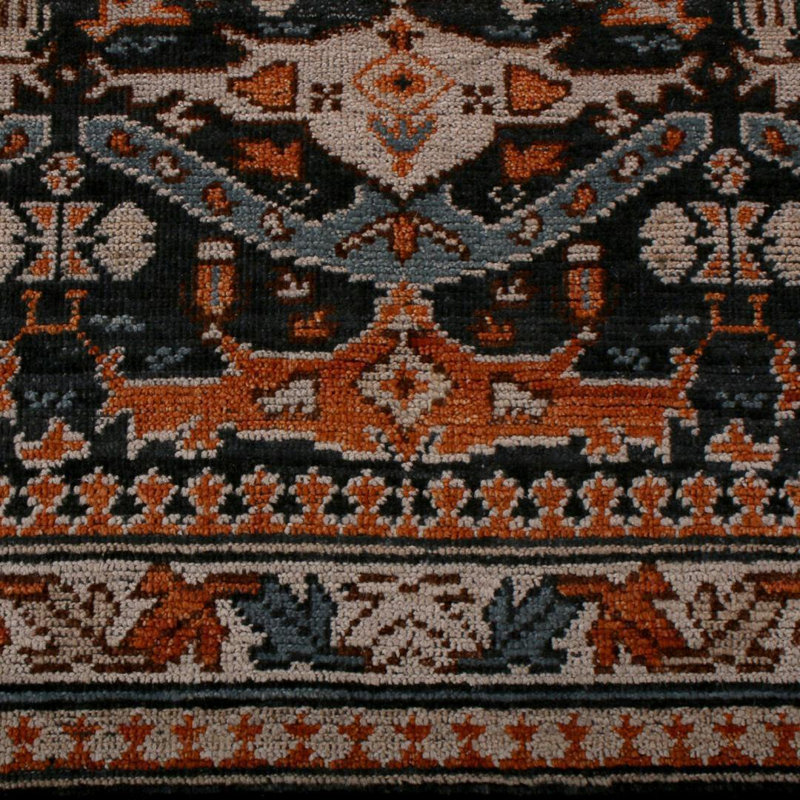 Burano Hand Knotted Wool Geometric Area Rug, Rectangle 5' x 8'