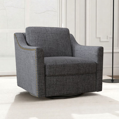 31''W Linen Swivel Accent Armchair- 360° Rotation
