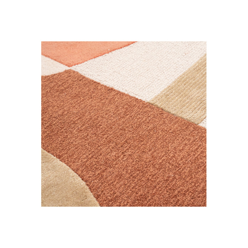 Rug Geometric Area Rug in Terracotta