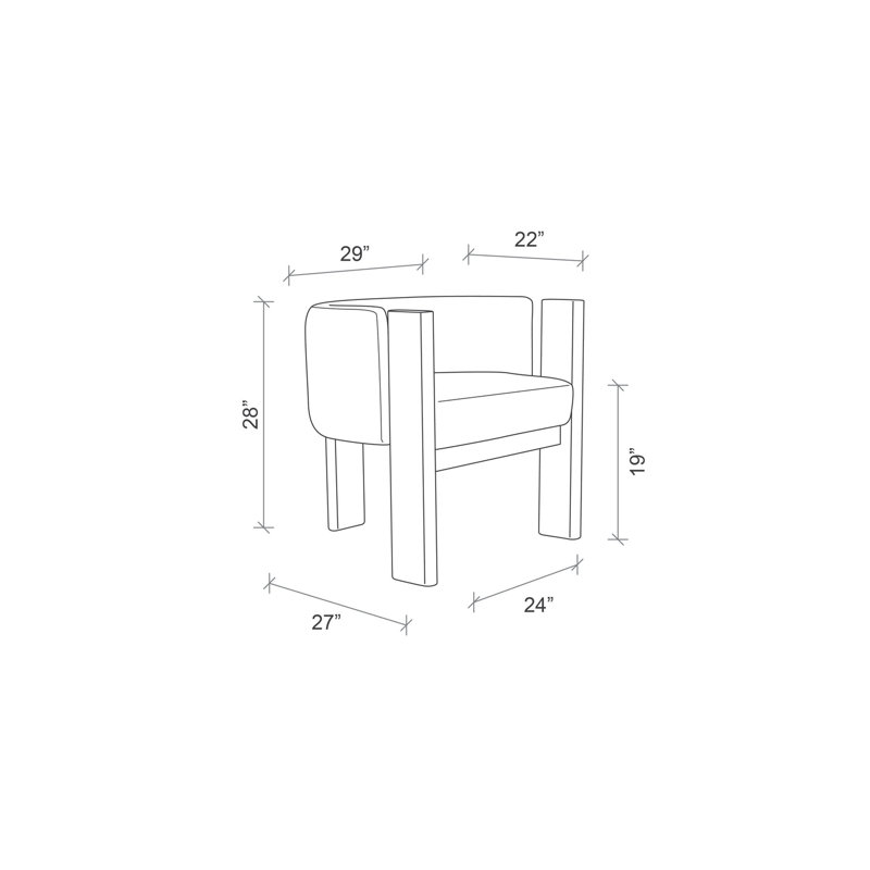 Egg Designs Boucle & Walnut Occasional Chair, White